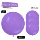 Large Purple Balloons, 4 PCS, 36 Inch