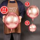 rose gold foil balloons 20 pcs round foil balloons different sizes pack of 22 inch 15 inch 10 inch 4d foil balloons and ribbon