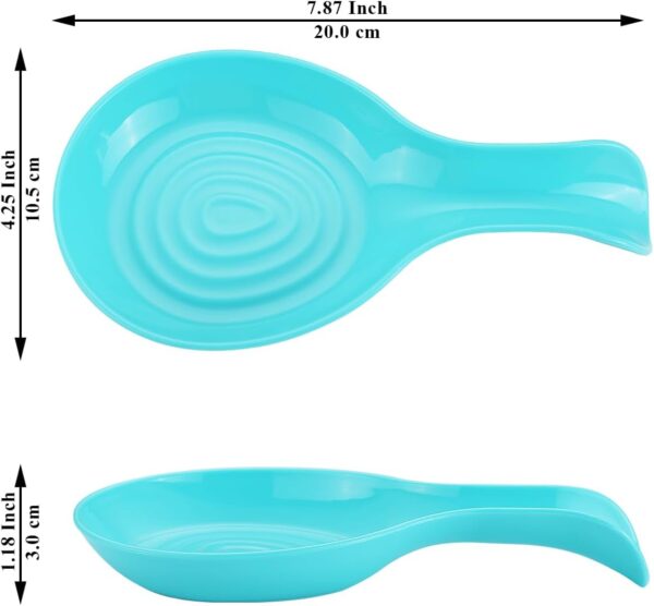 Spoon Rest 2 Pack, Plastic Spoon Holder For Kitchen Counter, Kitchen Utensil Rack For Spoons, Tongs, Spatulas, Spoon Rack For Hob, Spatula Rest, Dishwasher Safe - Image 2