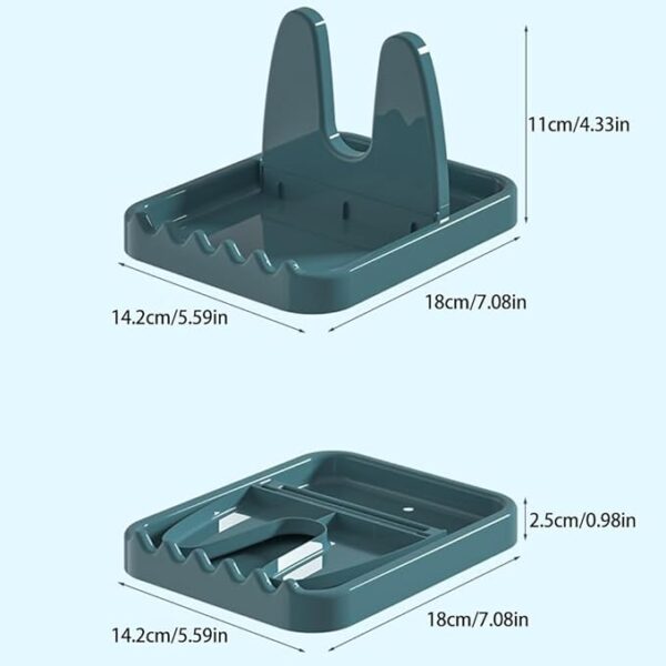 Utensil Rest Holder for Kitchen Counter Spoon,2Pcs Utensil Rest Foldable Spoon Pot Lid Holder for Kitchen Spatula Rests Stove Rack Gadget Organizer Home Storage - Image 2