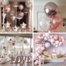 rose gold foil balloons 20 pcs round foil balloons different sizes pack of 22 inch 15 inch 10 inch 4d foil balloons and ribbon