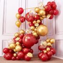 ruby red and gold balloon arch kit