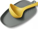 Large Silicone Utensil Rest for Stove Top - Unbreakable Heat Resistant Silicone Spoon Rest for Kitchen Countertop - Oversized Wide Non-Scratch Spoon Holder for Camping - Grey