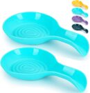 Spoon Rest 2 Pack, Plastic Spoon Holder For Kitchen Counter, Kitchen Utensil Rack For Spoons, Tongs, Spatulas, Spoon Rack For Hob, Spatula Rest, Dishwasher Safe