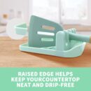 2 Pack Multiple Utensil Spoon Rest with Drip Pad Non-Slip Heat Resistant Kitchen and Grill Spoon Holder for Spatula, Ladle, Tongs, Kitchen Gadgets, and Cooking Accessories (Light Green)
