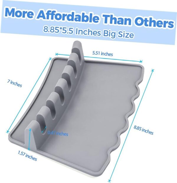 1pc Silicone Utensil Holder Spoon Shelf Kitchen Storage Rack Grey Organizing Rack for Kitchen Spatula m - Image 2