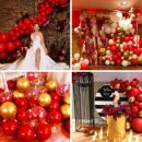 ruby red and gold balloon arch kit