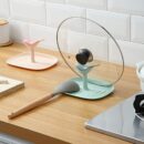 Spoon Rest & Pot Lid Holder, Stove Top Birds Shape Kitchen Utensil with Drip Pad for Multiple Utensils Multifunctional Storage Rack Eco-friendly, Stand for Spoons Lids Spatula Tongs(green)