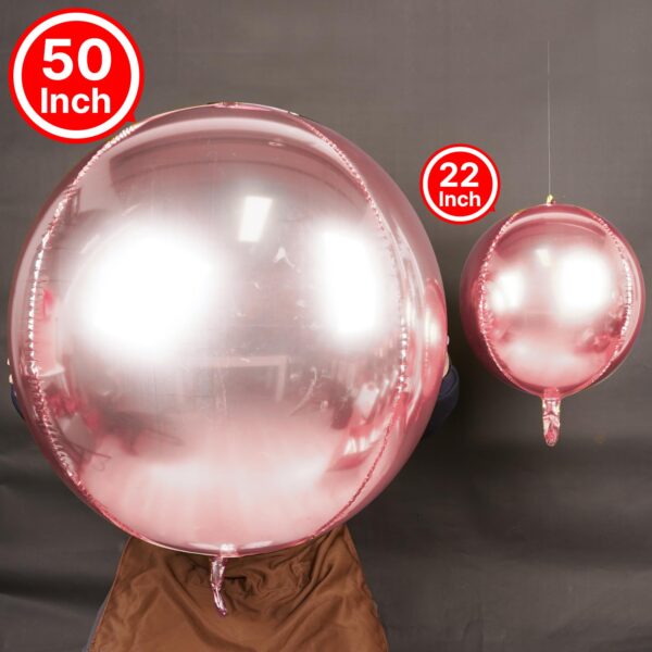 Giant 4D metallic foil balloons with ribbon - Image 2