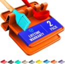 Silicone Spoon Rest for Stove Top with Drip Pad (Two Pack) - Heat Resistant BPA Free Utensil Rest & Spoon Holder for Kitchen Counter - Grill Utensil Holder - Spatula Holder, Tongs, Ladle