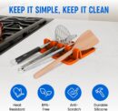 Silicone Spoon Rest for Stove Top with Drip Pad (Two Pack) - Heat Resistant BPA Free Utensil Rest & Spoon Holder for Kitchen Counter - Grill Utensil Holder - Spatula Holder, Tongs, Ladle