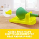 2 Pack Multiple Utensil Spoon Rest with Drip Pad Non-Slip Heat Resistant Kitchen and Grill Spoon Holder for Spatula, Ladle, Tongs, Kitchen Gadgets, and Cooking Accessories (Lemon Yellow)