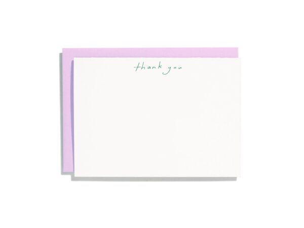 handwritten green flat note card set - Image 2