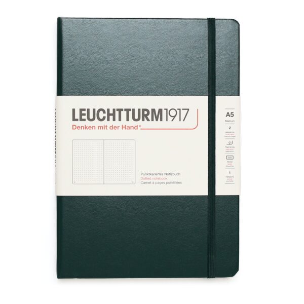 dark green hardcover a5 medium notebook a5 dotted