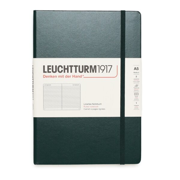 forest green hardcover A5 medium notebook