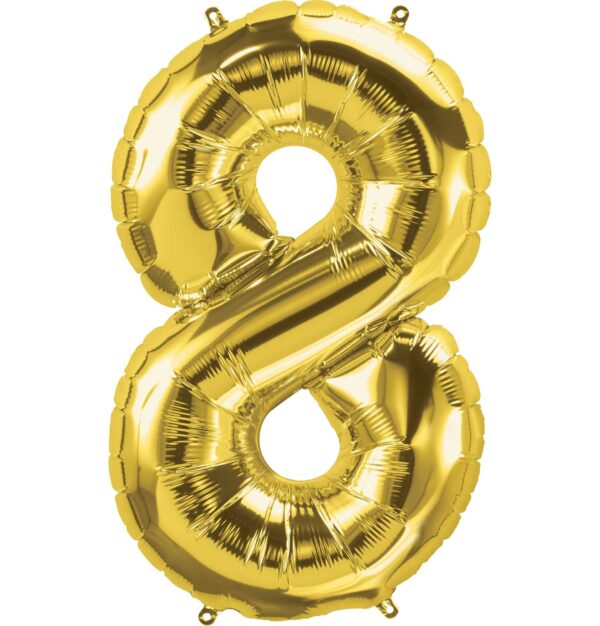 Gold Number Balloon, Large Foil Mylar