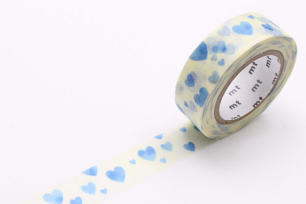 blue paper tape with heart design