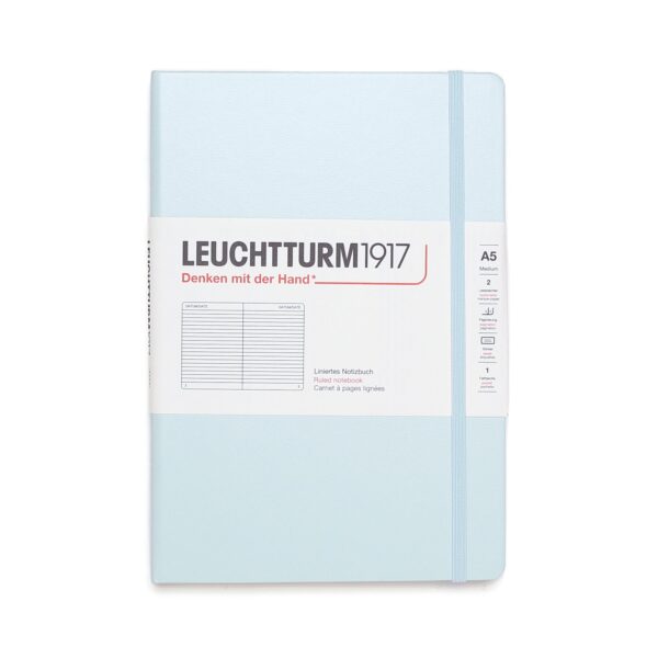 light green hardcover A5 medium notebook ruled