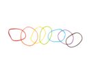 vibrant rubber bands in metal container