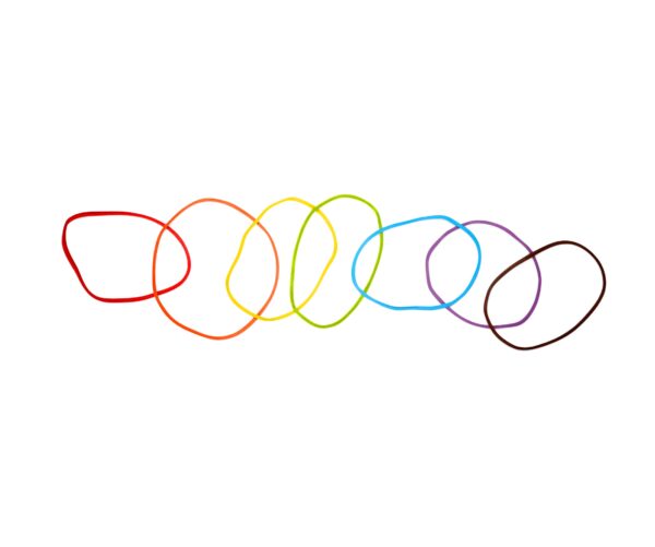 vibrant rubber bands in metal container