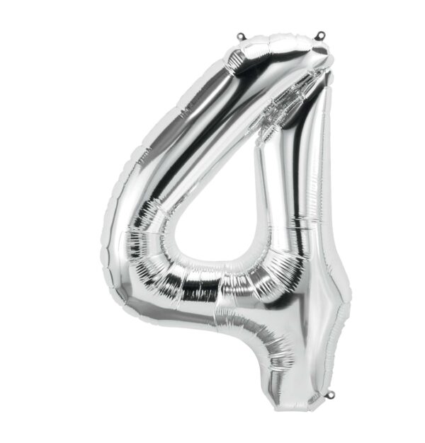 Silver Number Balloon Large Foil Mylar