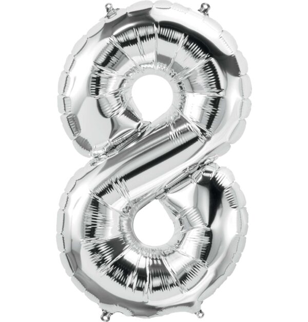 Large Silver Number Balloon