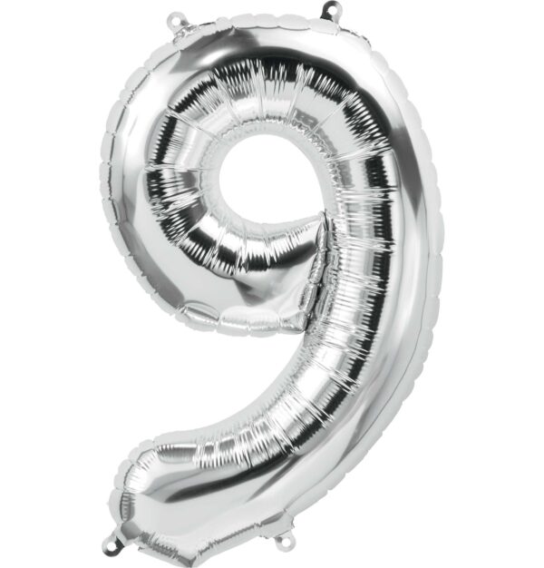 Large Silver Number Balloon - 34 Inches