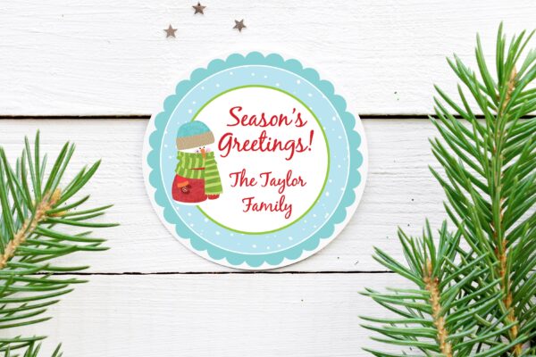 holiday sticker labels set