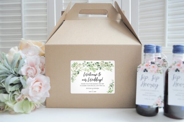 welcome boxes and stickers for special events