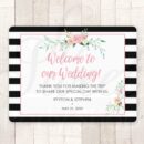 Event Guest Thank You Stickers Pink Floral Black Set of 12
