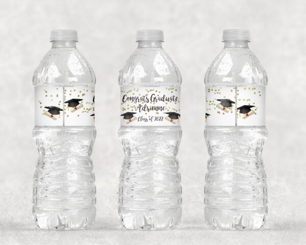 Personalized Waterproof Water Bottle Wraps Set of 16