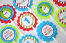 Winter Birthday Party Sticker Labels Set of 24