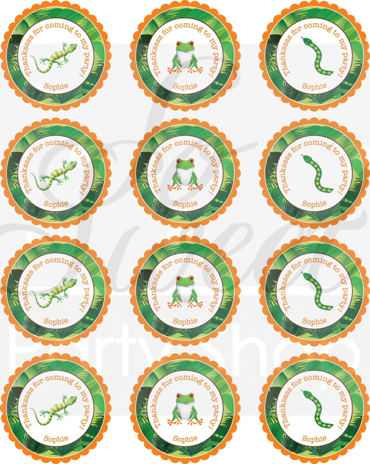 Reptile Theme Party Decorations Set of 24 - Image 4