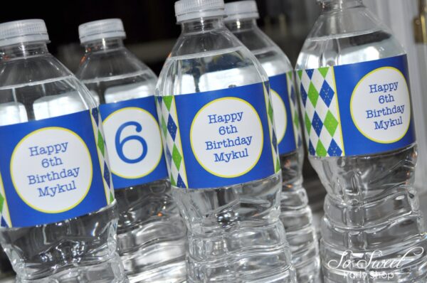 Argyle Water Bottle Wraps and Party Decorations - Image 4