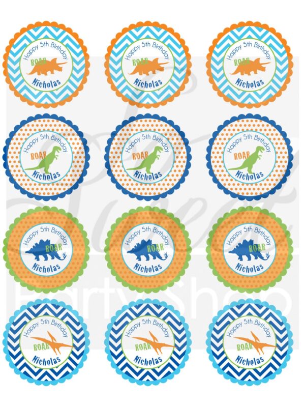 Dinosaur Theme Birthday Party Decorations Set of 24 - Image 3