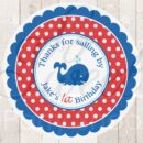 Nautical First Birthday Stickers Set of 24