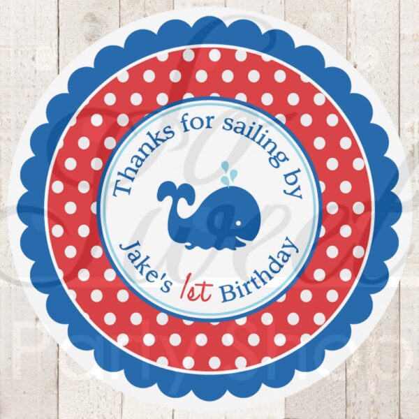 Nautical First Birthday Stickers Set of 24 - Image 3