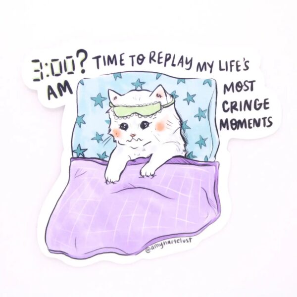 sleepy cat decal