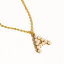 Gold Plated Pearl Letter Necklace