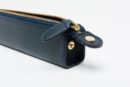 slip on zipper pen case small blue