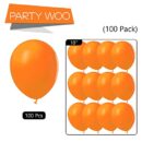Bright Orange Party Balloons 100 Pcs 10 Inch