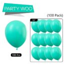 Teal Blue Party Balloons 100 pcs 10 inch