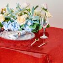 Red Iridescent Foil Tablecloth Set