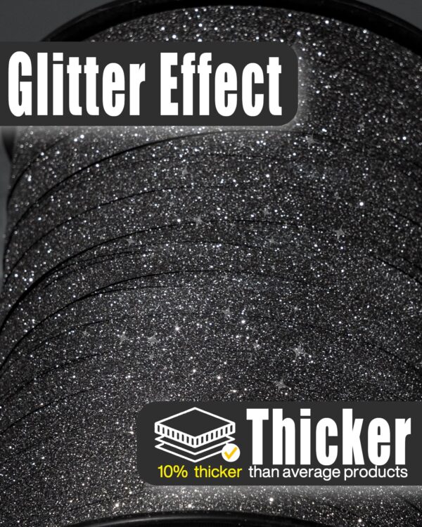 Black Glitter Curling Ribbon for Crafts - Image 3