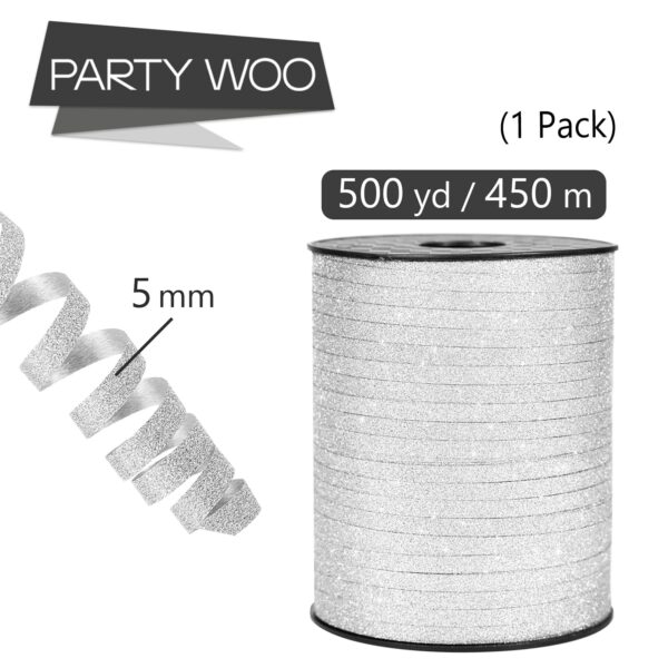 Silver Curling Ribbon for Crafts - Image 2