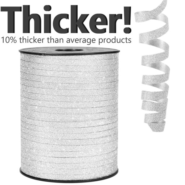 Silver Curling Ribbon for Crafts - Image 3