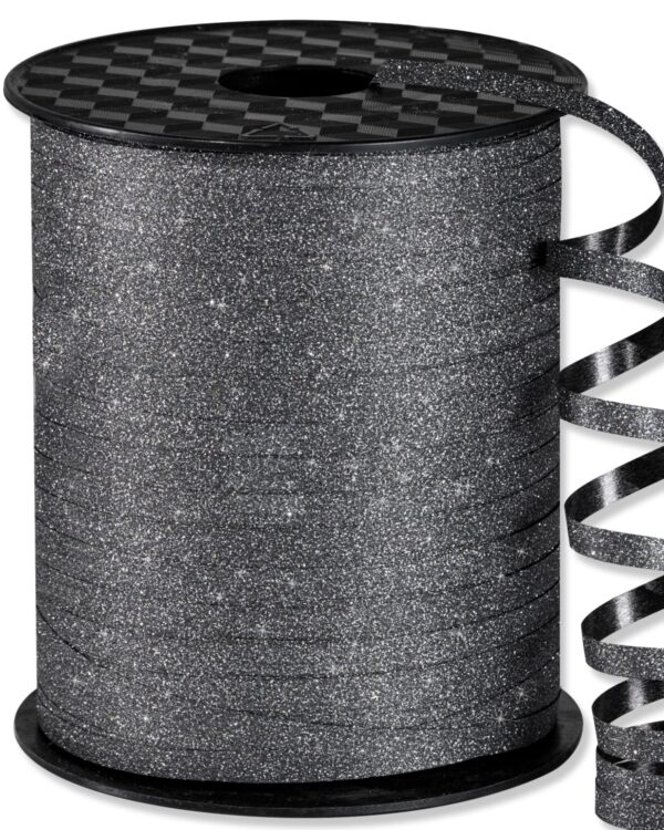 Black Glitter Curling Ribbon for Crafts - Image 5