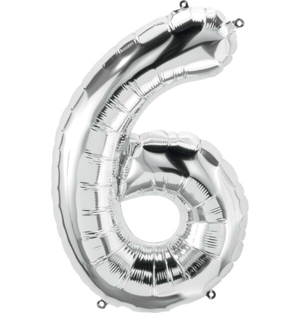 Large Silver Number Balloon