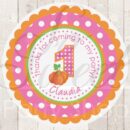 Pumpkin Themed Birthday Party Stickers Set of 24