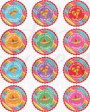Fiesta Birthday Party Sticker Set